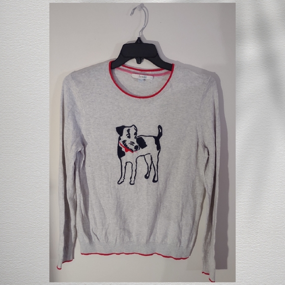 Womens Grey Boden Dog Sweater 